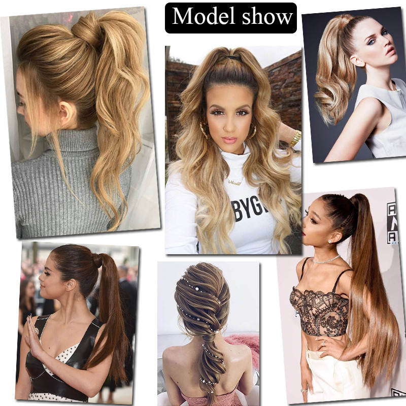 1PCS Hair Ponytail Clip In Hair Extensions Real as Human Wrap Around Pony Tail