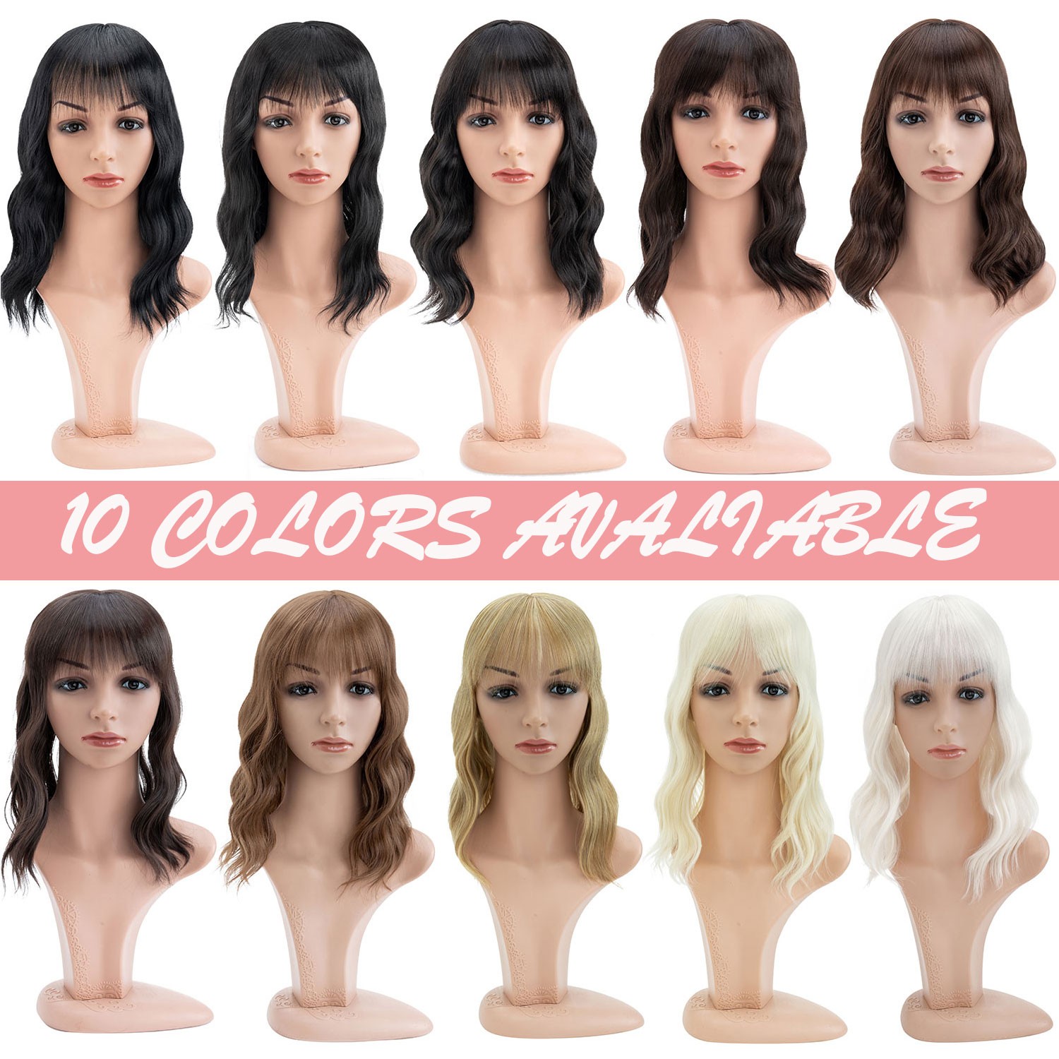14in Topper Hairpiece Top Wiglet Womens Toupee Clip In Hair Silk Base with Bangs
