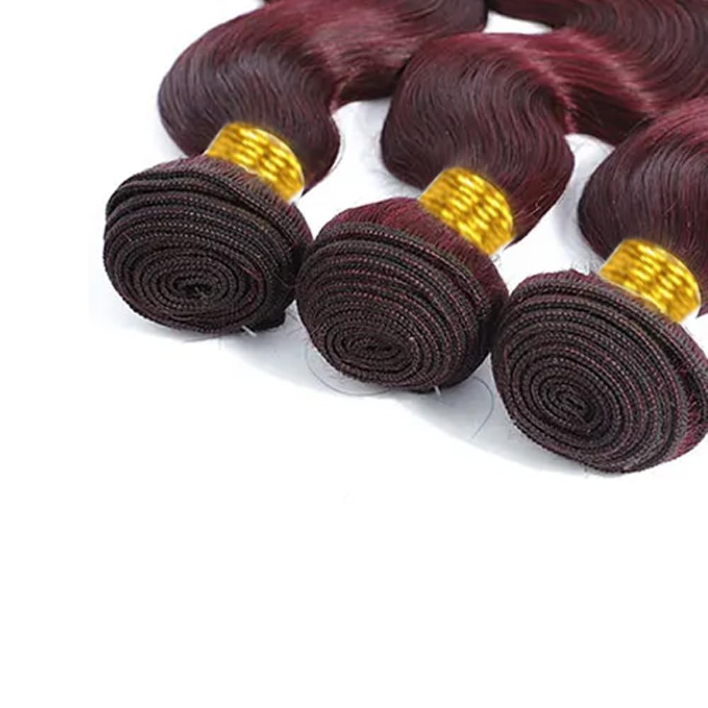 8 10 12 Inch #99J Burgundy Body Wave Human Hair 3 Bundles 100g/Bundle