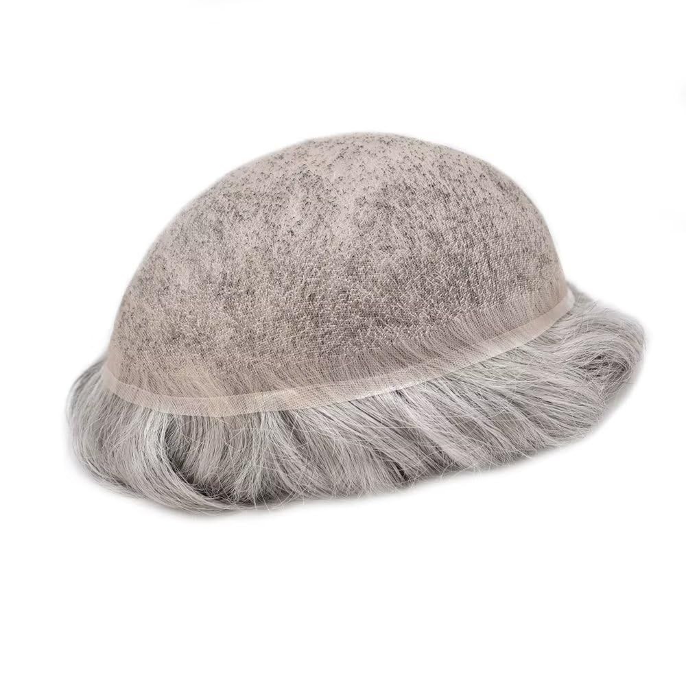 Full Swiss Lace Mens Toupee Light Density Human Hair System Replacement for Men