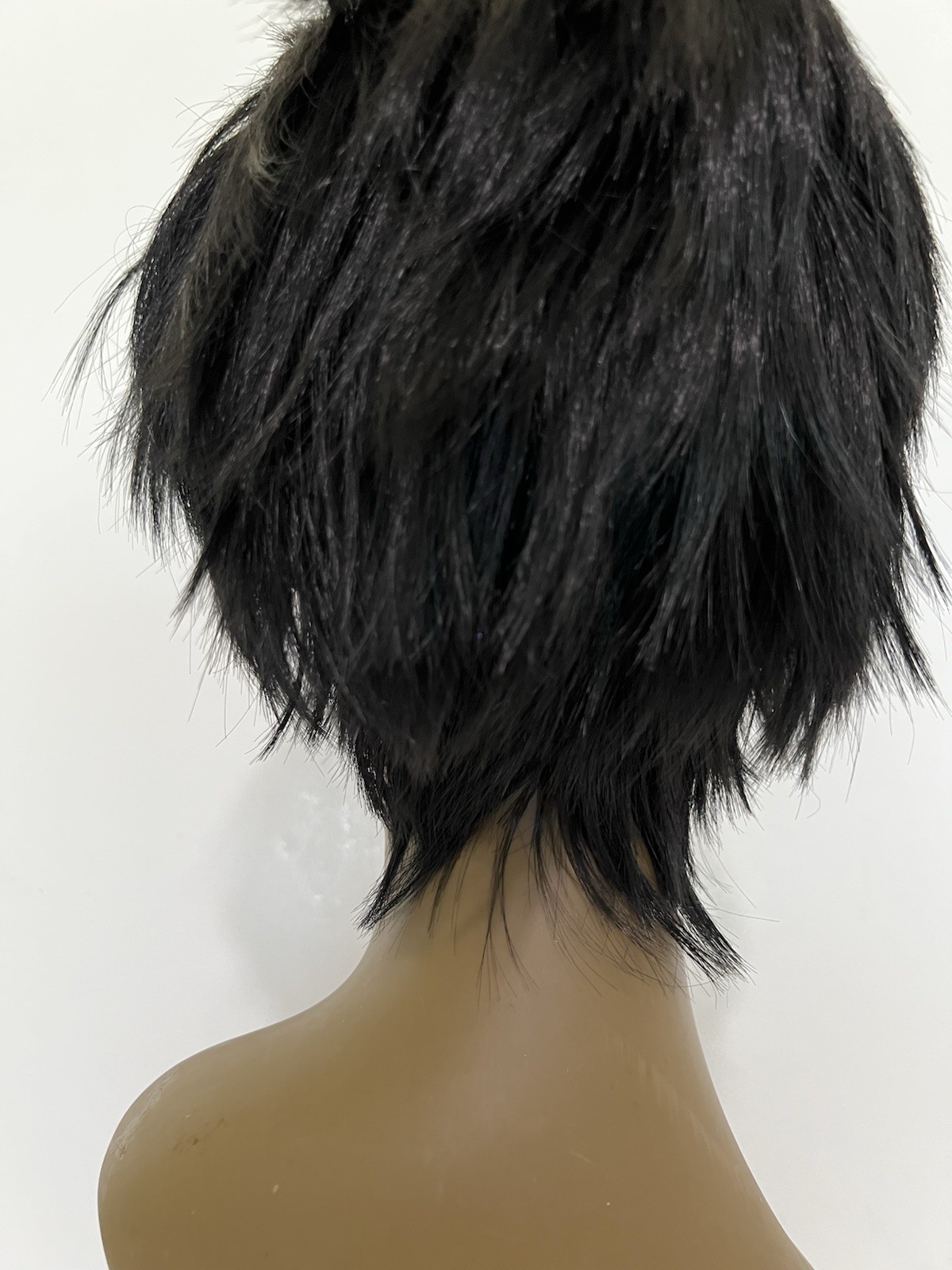 Short Straight Black Pixie Wig Soft Classic Cap Full Synthetic Hair Halloween