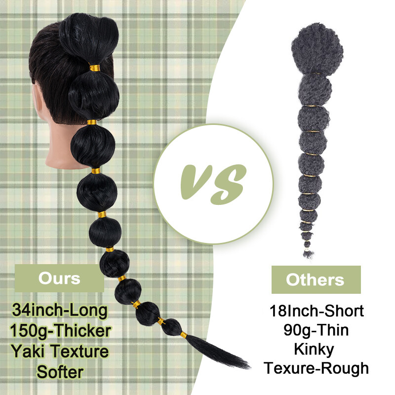 86cm Kinky Straight Puff Bubble Ponytail Afro Braid Pony Tail Hair Extension USA