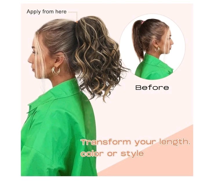 SEIKEA Cheerleader Hairpiece Extension Ponytail for Competition 10″ Dk Blond
