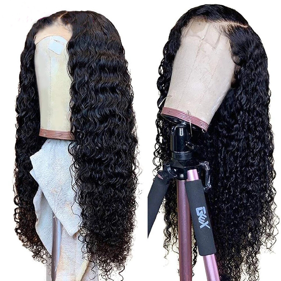 Deep Wave Wigs Brazilian Human Hair Wig Curly Lace Front Wigs Pre Plucked 13×4