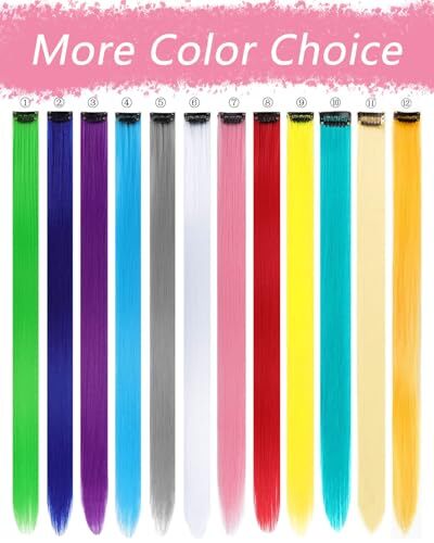 22 Inch Colored Hair extension 12 Pcs Clip in Hair Extension for Women Purple