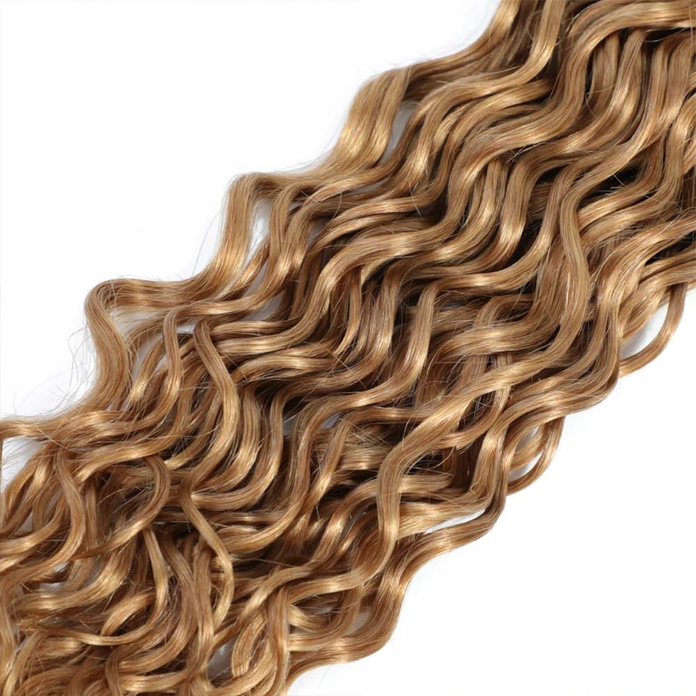 Biliisyff Honey Blonde Human Hair Color 27 Water Wave 24 26 28 Inch