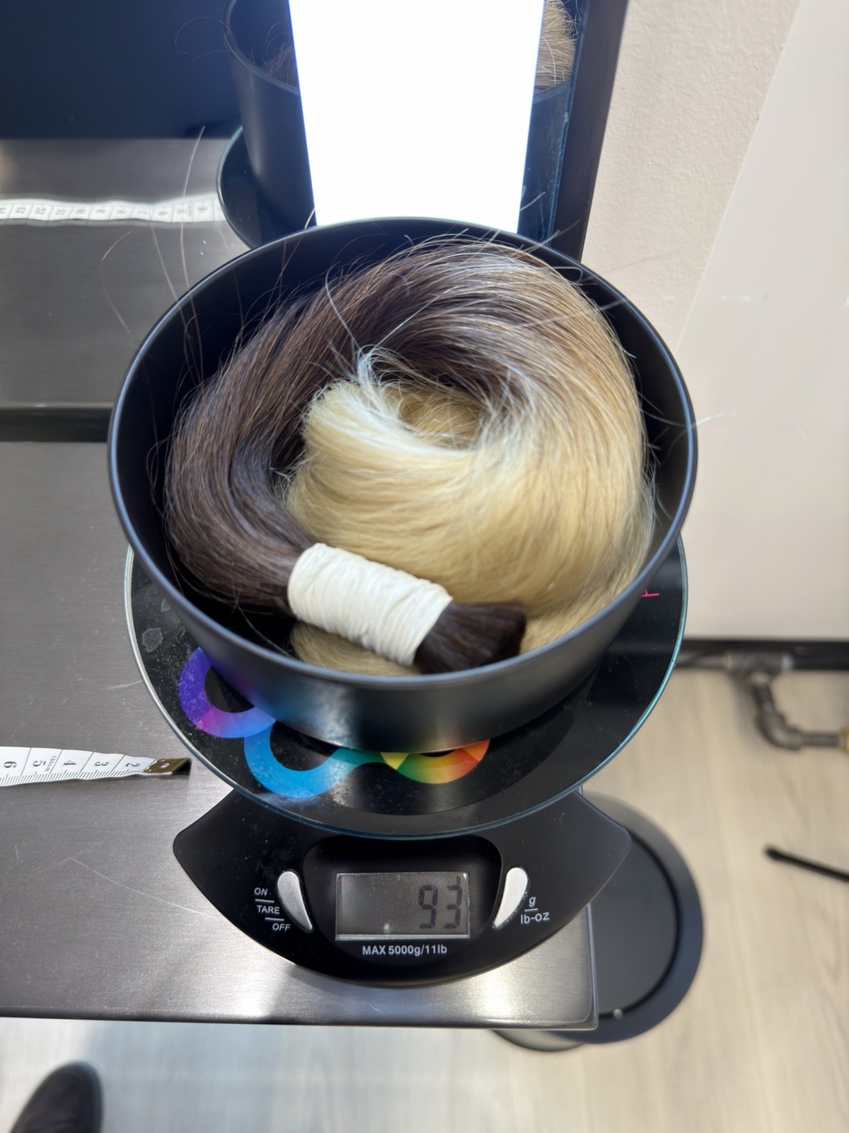 Ombré Dark Brown to Light Blond Human Hair Extension bulk 70cm 93g