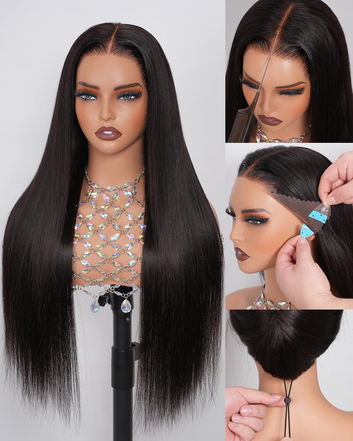 13×6 HD Lace Front Wig, 200 Density Straight Human Hair, Pre-Plucked, 26 Inch, G