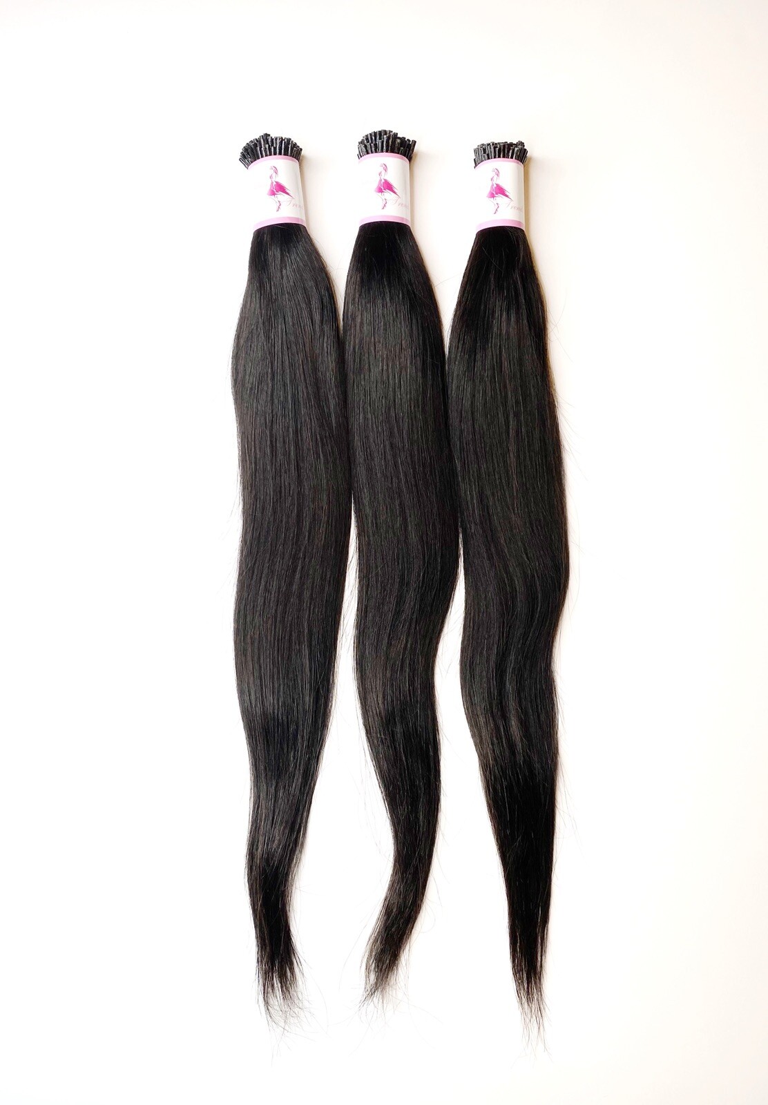Womens Straight I-Tips Raw Natural Human Hair Extentsions 18 Inches