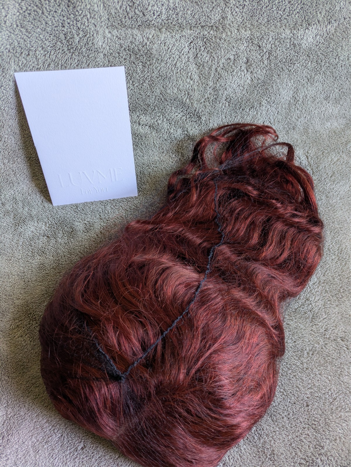 Luvme Human Hair Wig Red Long 19″ w Box Unused