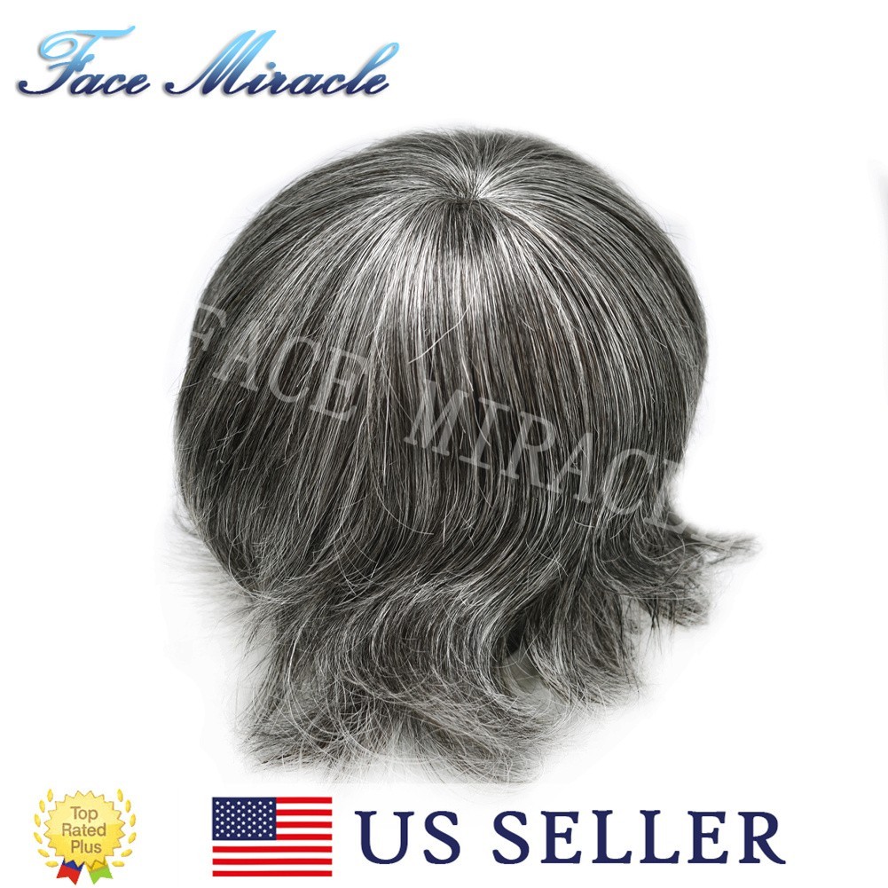 Full PU Mens Hair Piece Human Hair Systems 0.1MM Thin Skin Toupee for Men