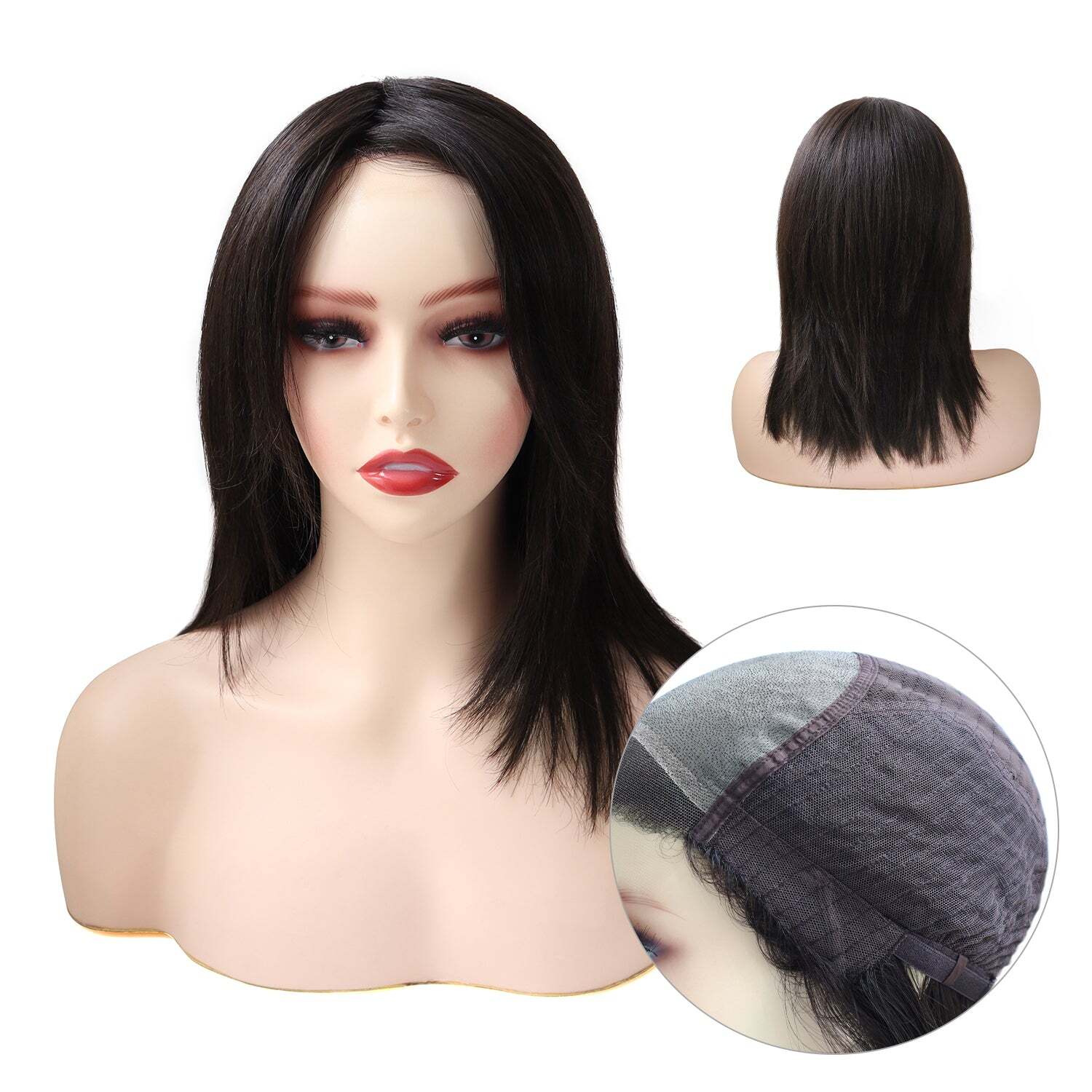 9 Inches Mono Top Wig French Lace Front Women Jewish Wig