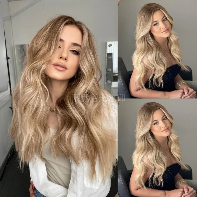 Blonde Virgin Human Hair Wig Balayage 13×4 Lace Front Wig Pre Plucked