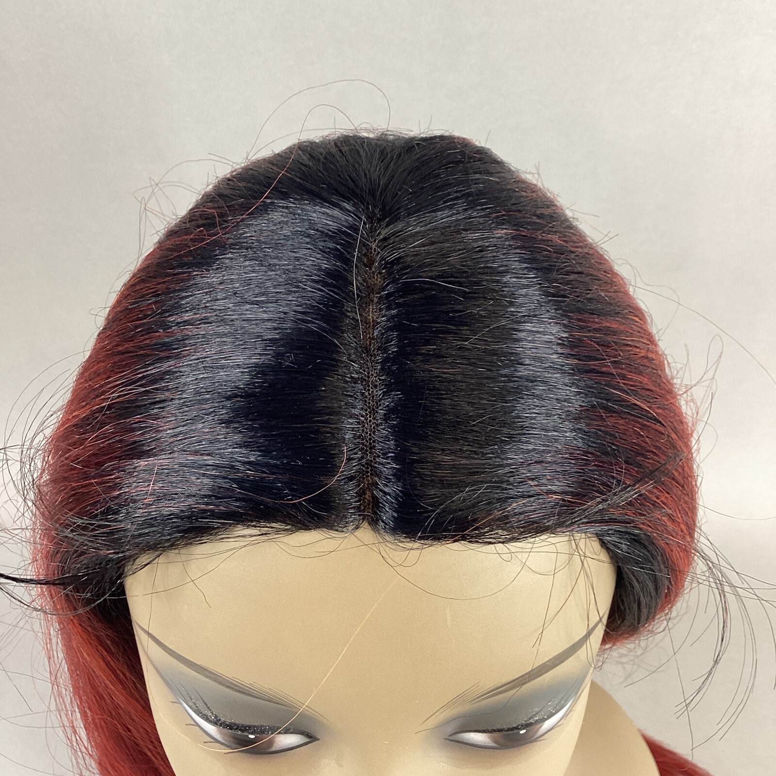 Kyla Long Straight #DR Red Burgundy Black Premium Synthetic Lace Part Wig