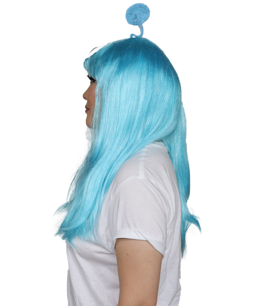 Women Aliens Wig with Antennae, TV/Movie Wigs , Premium Breathable Capless Cap