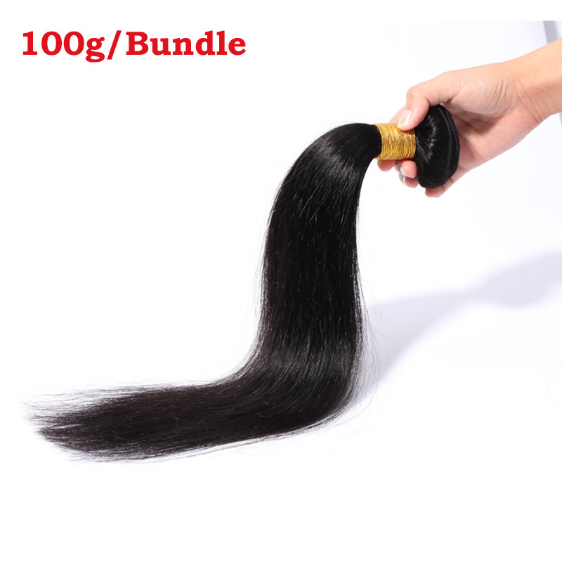 8A Straight Virgin Human Hair Weave 3Bundles with 4×4 Lace Frontal Closure 28 30