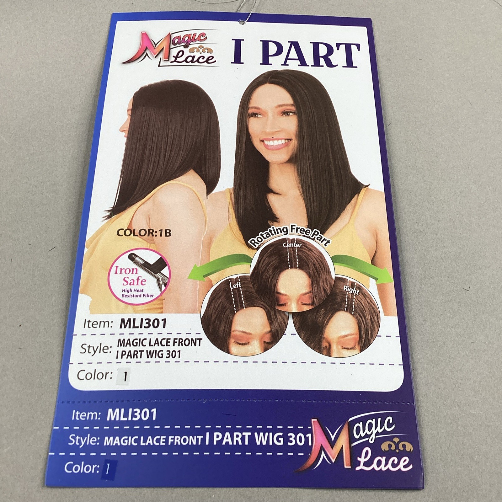 MLI301 Magic Lace Straight #1 Jet Black Lace Front Synthetic Wig