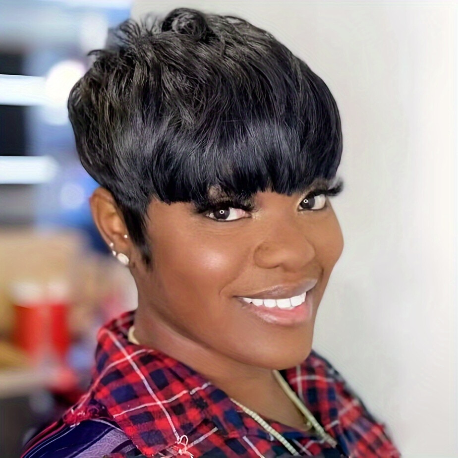 Pixie Cut Wigs Short Straight Human Hair Wigs For Women Full Machine Made Wig