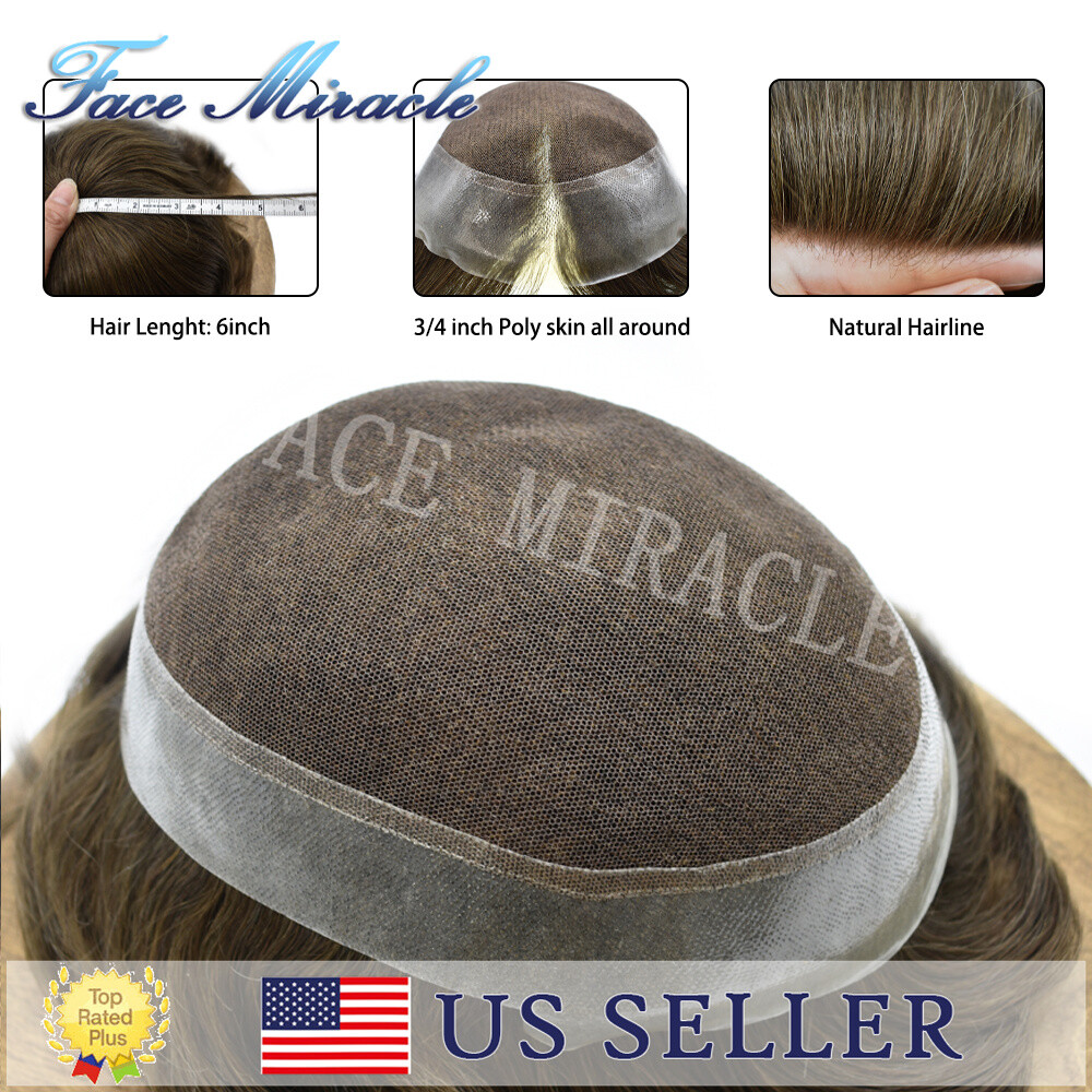 French Lace Hair System for Man Thin Skin Around Toupee for Men Human Hair Piece
