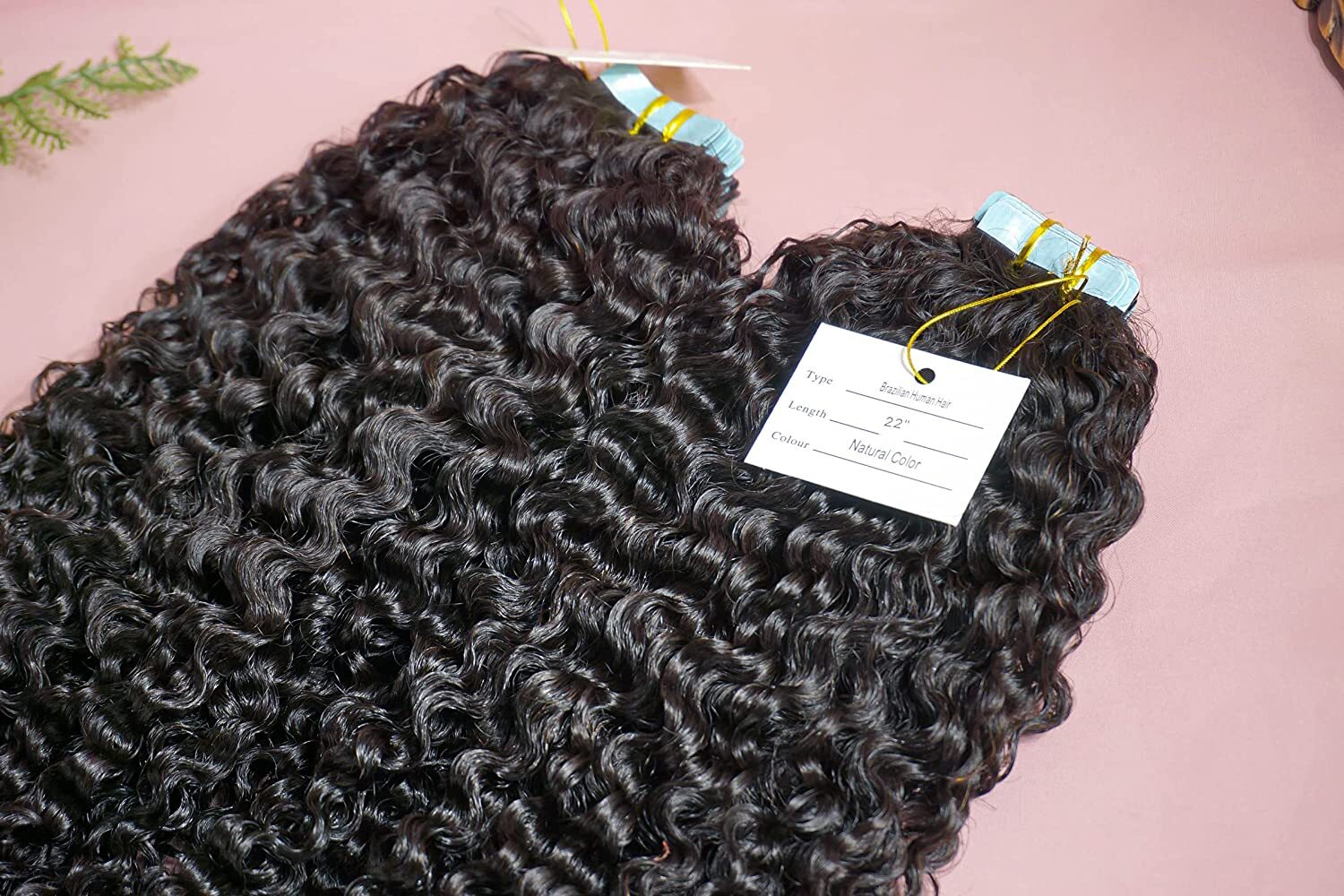 Sassy Curly Tape In Hair Extension Brazilian Human Hair Skin Weft 100g 40Pcs
