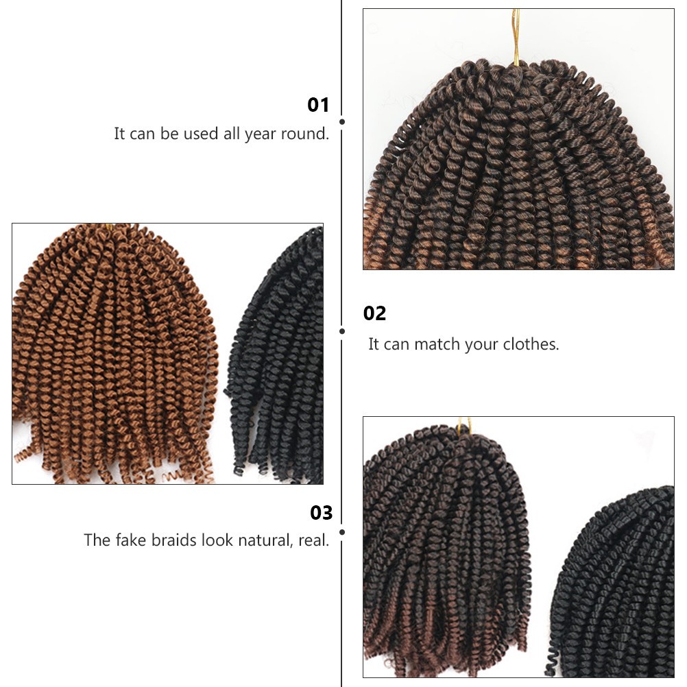 1Pcs Durable Dark Brown Spring Braids Crochet Hair Extensions for Decoration
