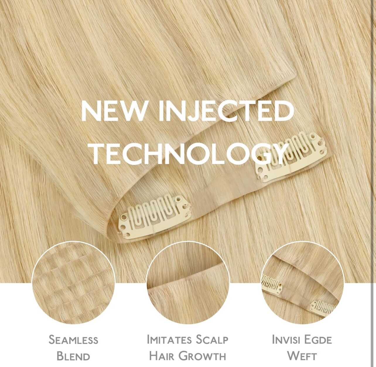 WENNALIFE Invisi Edge Clip in Hair Extensions Real Human Hair, 20 In, 150g