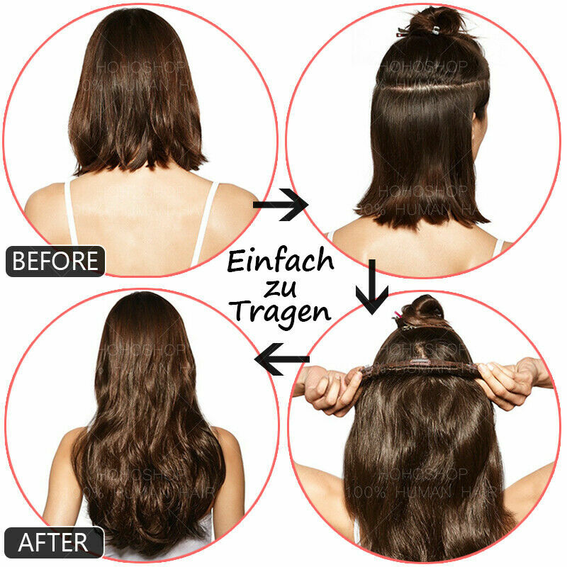 One Piece Clip in Remy 100% Human Remi Hair Extensions 3/4 Full Head Weft 22″24″