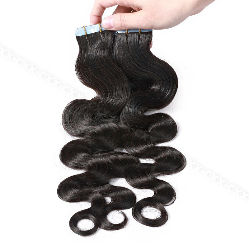 Kinky /Yaki PU Skin Wefts & Tape 100% Remy Human Hair Extensions 20pcs 50g Curly