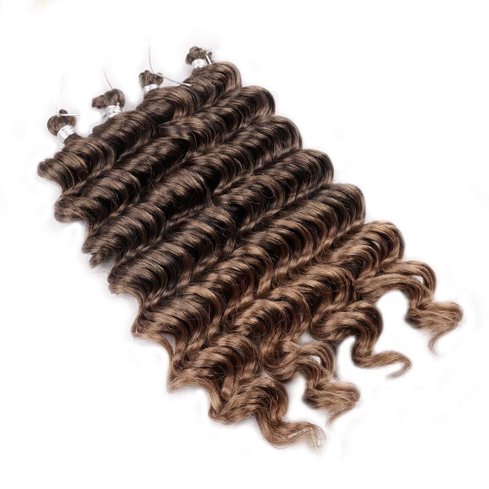 18″ Ocean Wave Crochet Hair Deep Wavy Braiding Hair Curly Crochet Hair Extension