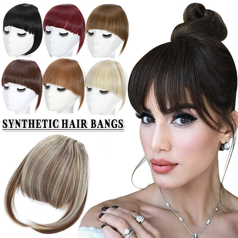 Thick/Thin Bang Clip in on Fringe Hair Extensions Hairpiece as Human Straight US