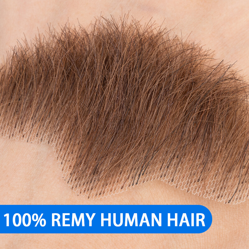Fake Beard Human Hair Realistic Mustache Invisible Facial Hair Goatee Lace Beard