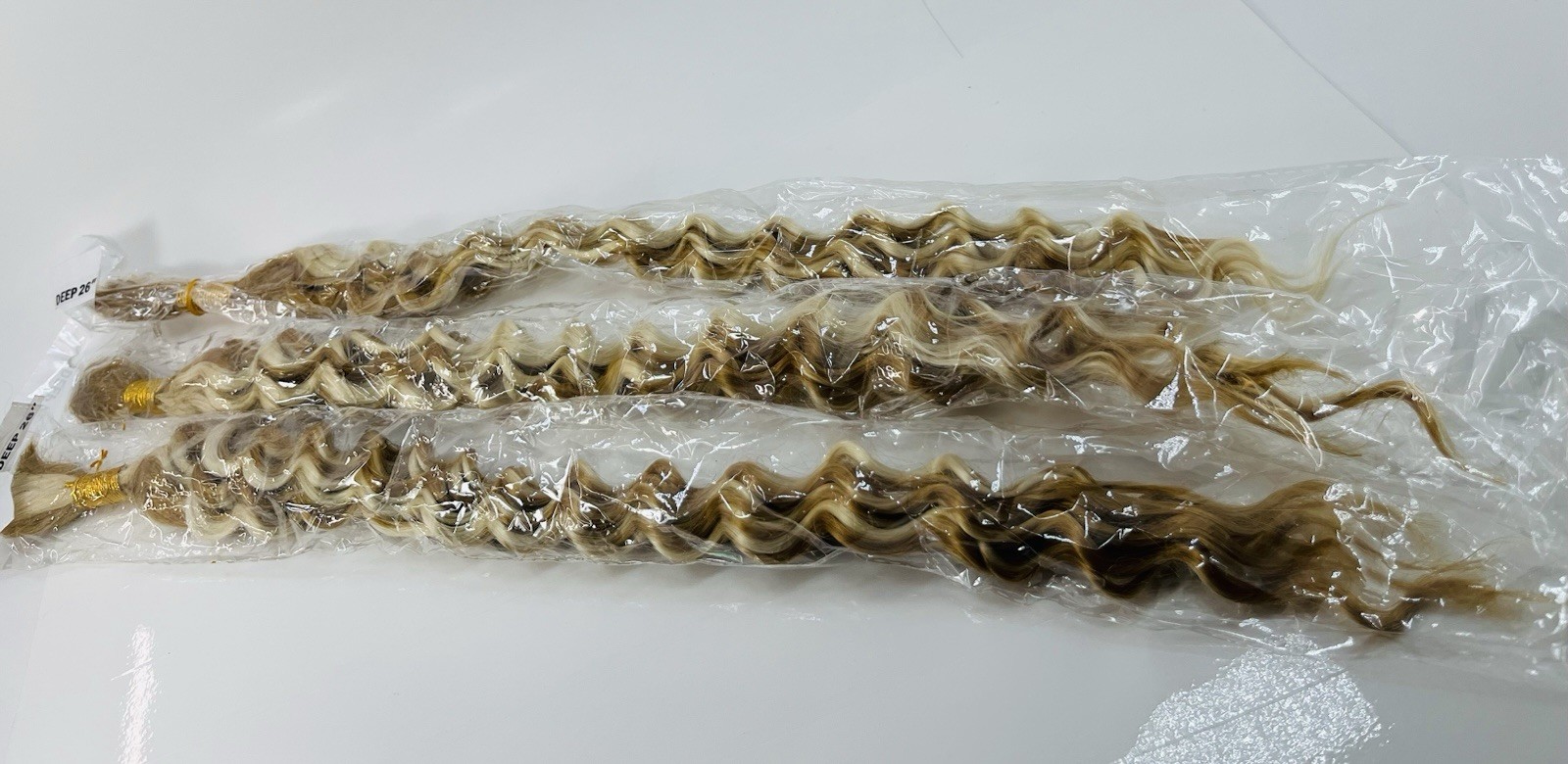 26” Deep Wave Blonde Braiding Hair Extension P27/613 Human Hair Blend