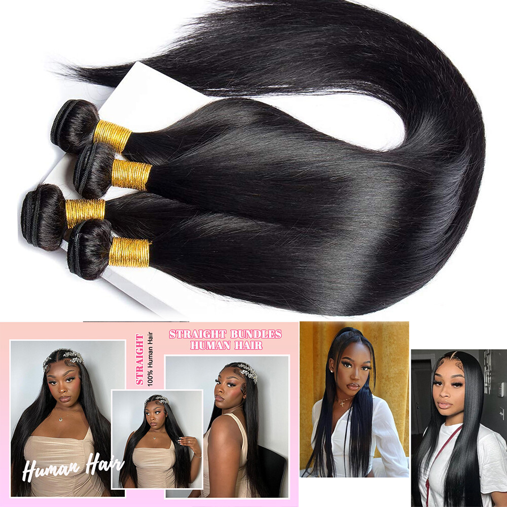 CLEARANCE 1-3Bundles Virgin Human Hair Extensions Brazilian Straight Silky 8-30″