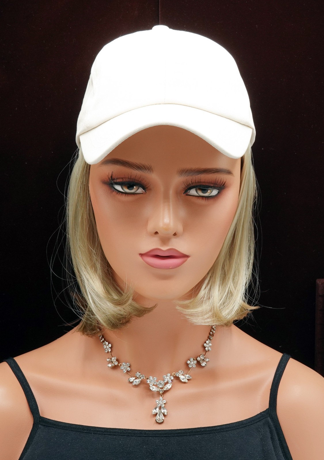 CLASSIC HAT by Henry Margu, Beige Hat w/Hair, 16H – Lt Blonde, *CLEARANCE!* NEW