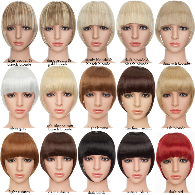 US Thick Neat Fringe Bangs Hairpiece As Clips in 100% as Human Hair Extensions