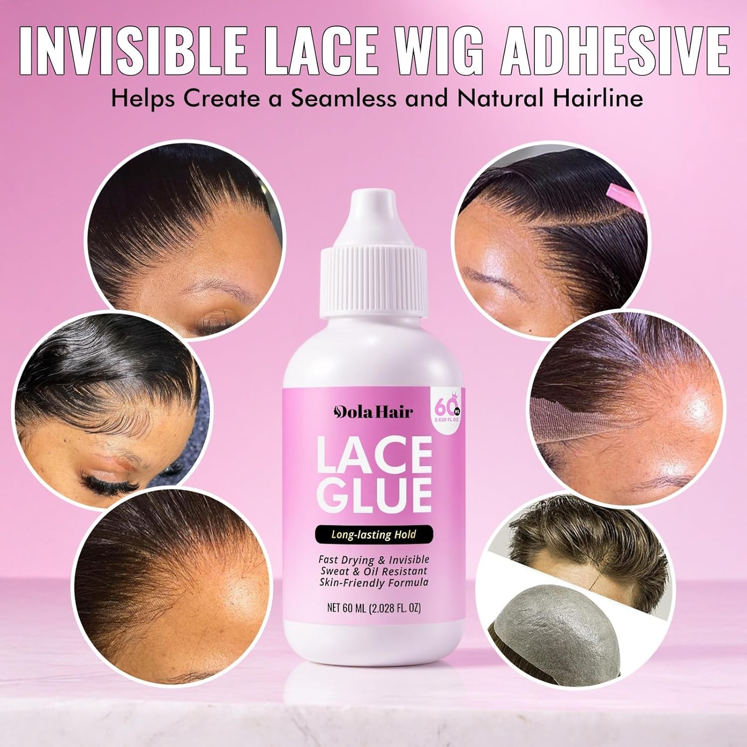 Lace Wig Adhesive Kit – 2 Oz Waterproof Strong Hold for Natural Looks