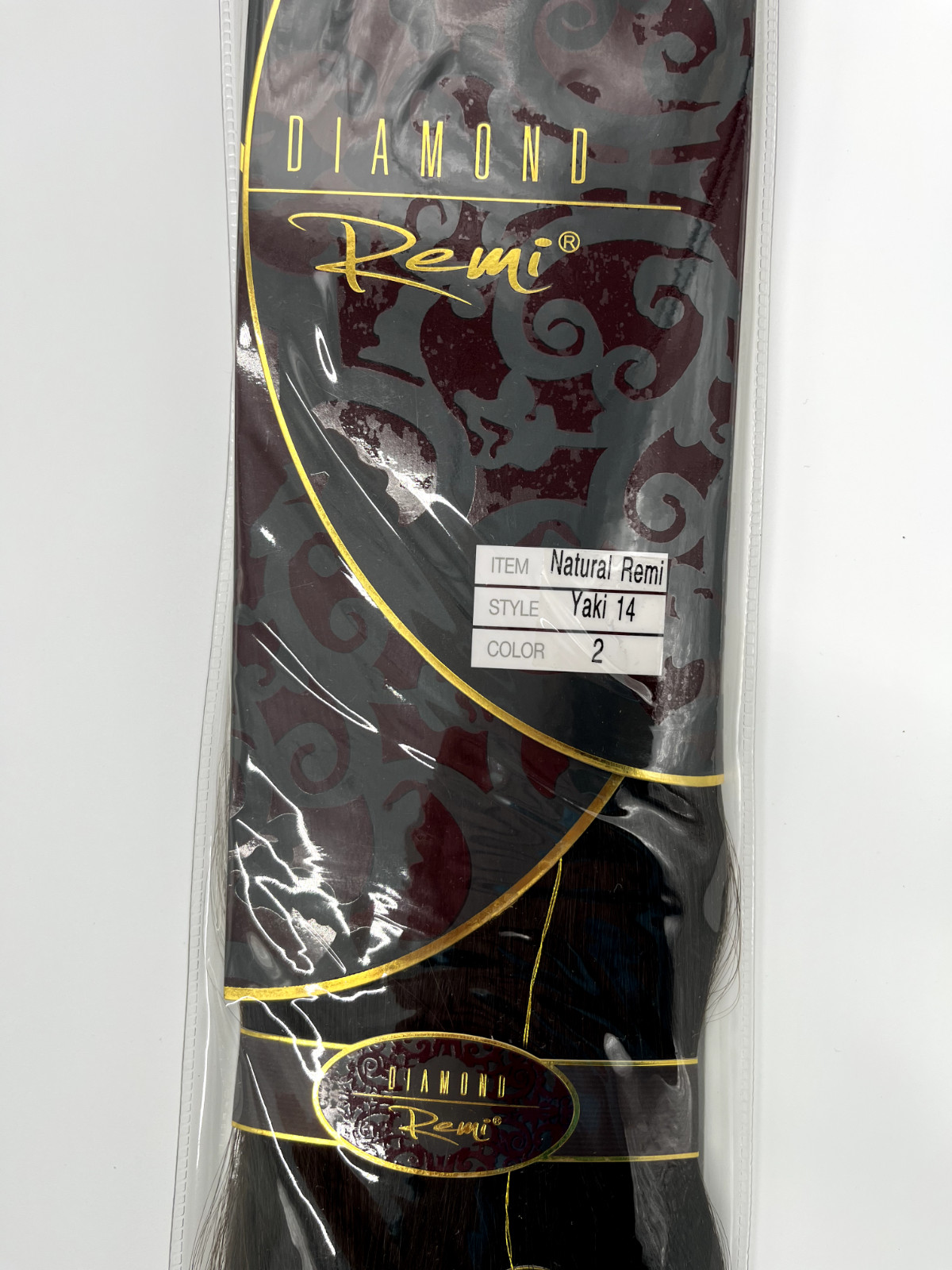 CLOSEOUT DIAMOND REMI 100% Human Weave Hair NATURAL YAKI 14″ #2-Dark Brown