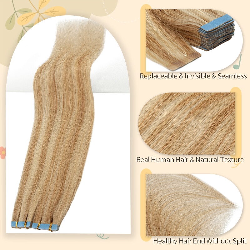 12inch-24inch 100% Remy Tape In Real Human Hair Extensions Skin Weft 10/20PCS