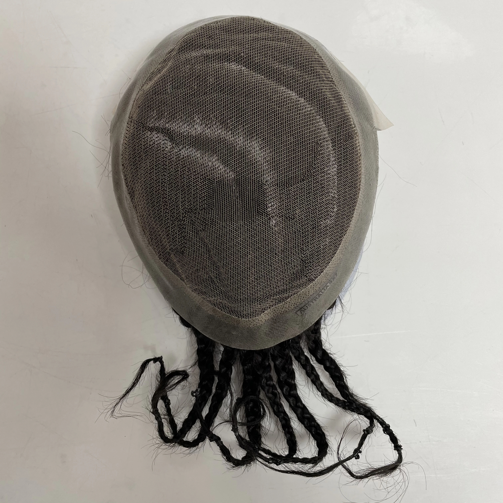 Human Hair System Lace with PU Braids Toupee for Black Men