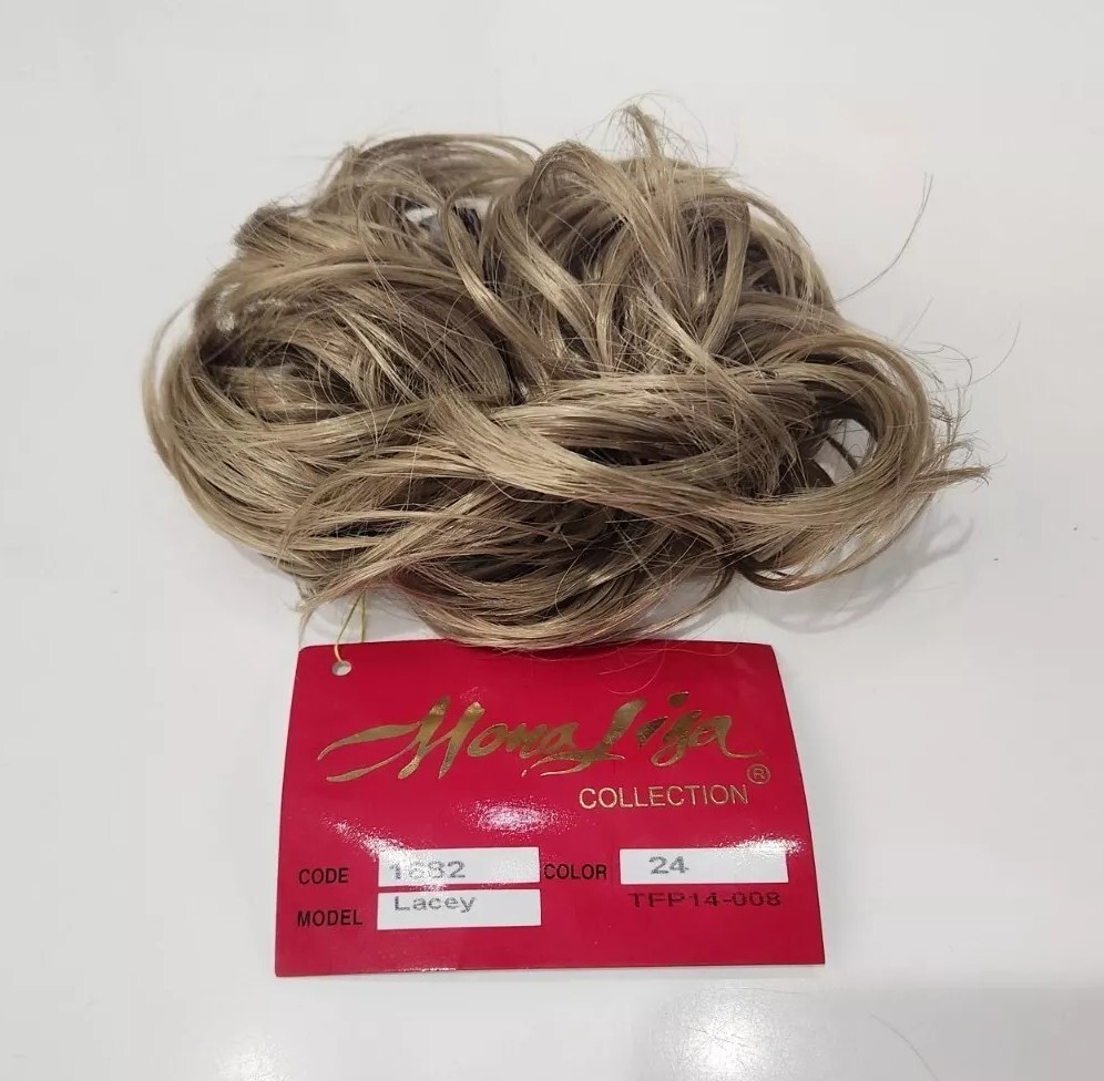 3.5″ Curly Scrunchie Ponytail Synthetic 24 Light Golden Blond Messy Bun