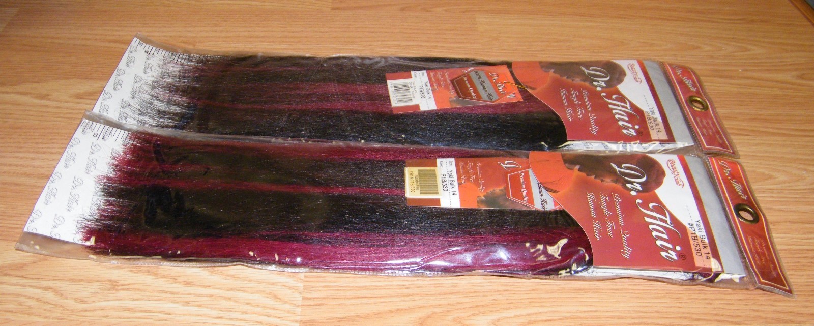 Lot of 2 Dr. Hair Beauty Club Yaki Bulk 14 (P1B/530) 100% Human Hair Extensions
