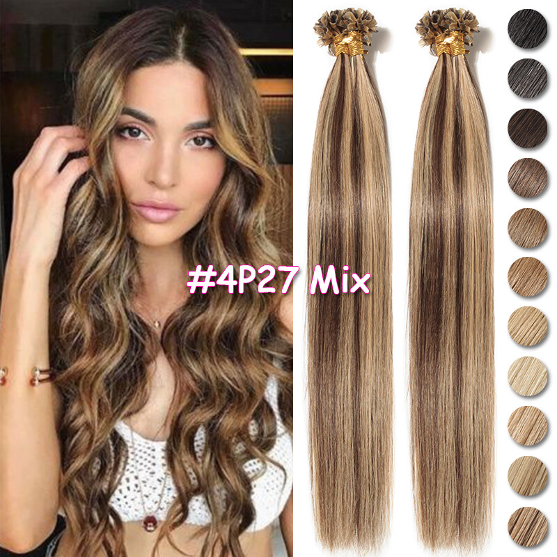 U Tip Nail 150G Real Remy Human Hair Extensions Full Head Pre-Bonded Thick 1G/S