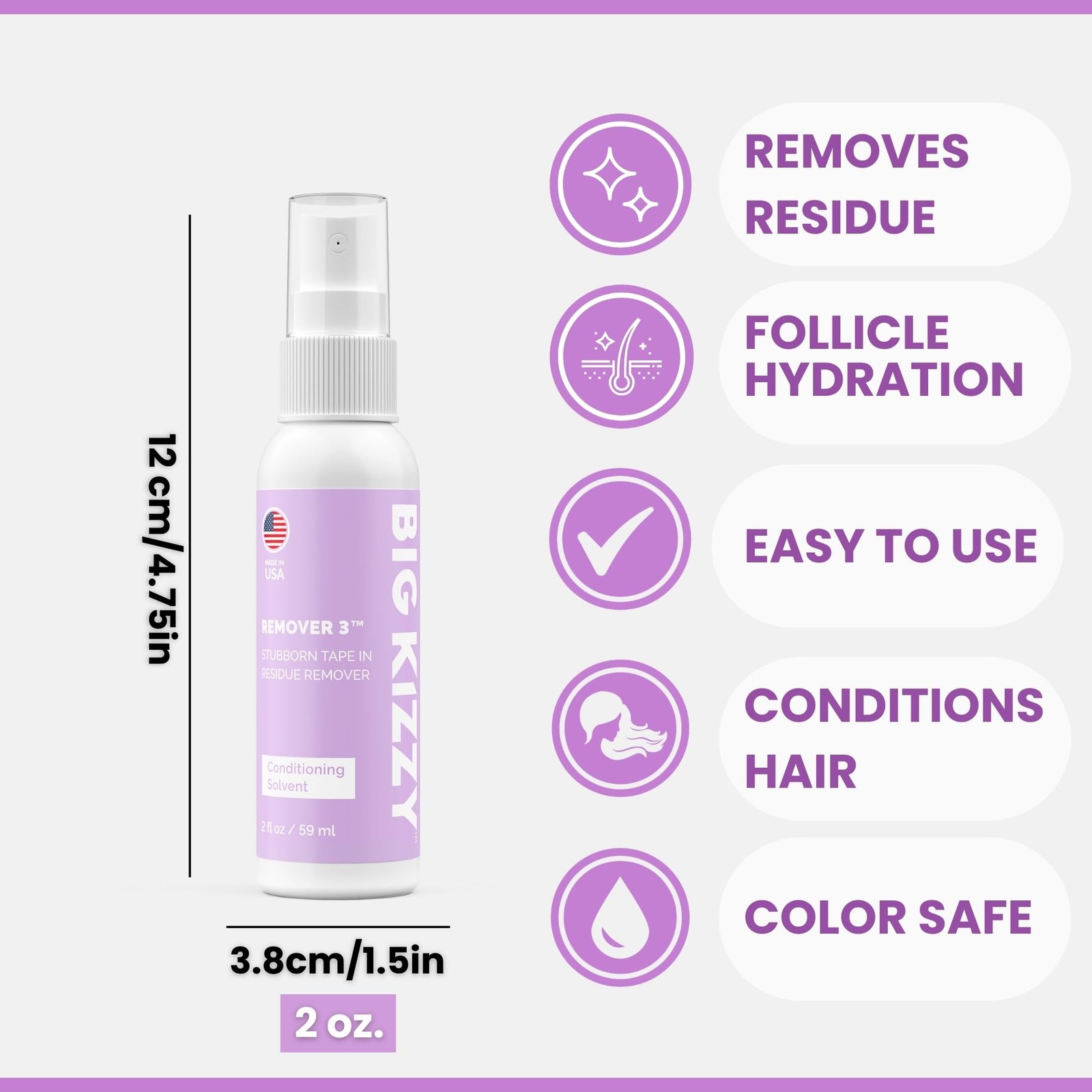 Big Kizzy Remover 3, Recon & Residue (2oz) 2 Fl Oz (Pack of 1)