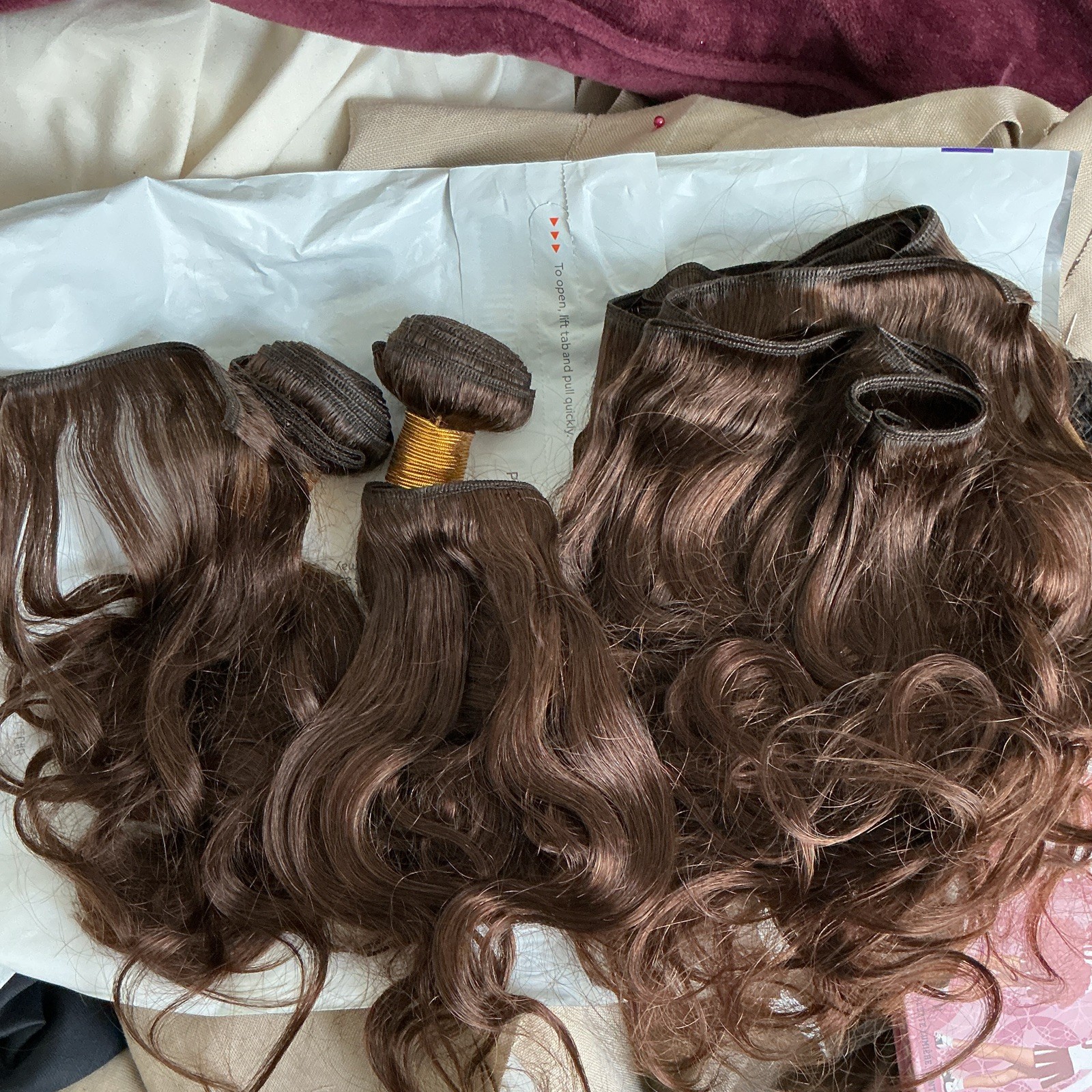 Dark Brown Human Hair Body Wave Wavy Weft Extensions 3 Bundles 14