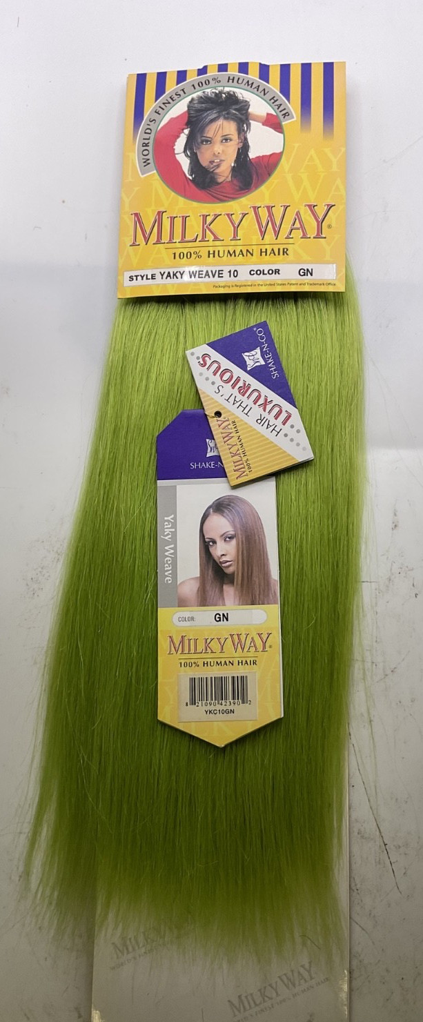Milky Way 100% Human Hair Yaky Weave 10″ Color: GN