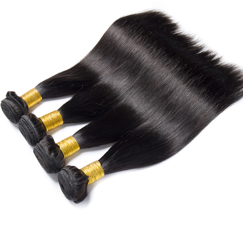 400G Peruvian Virgin Human Hair Extensions Weave Body Wave Straight 4 Bundles US