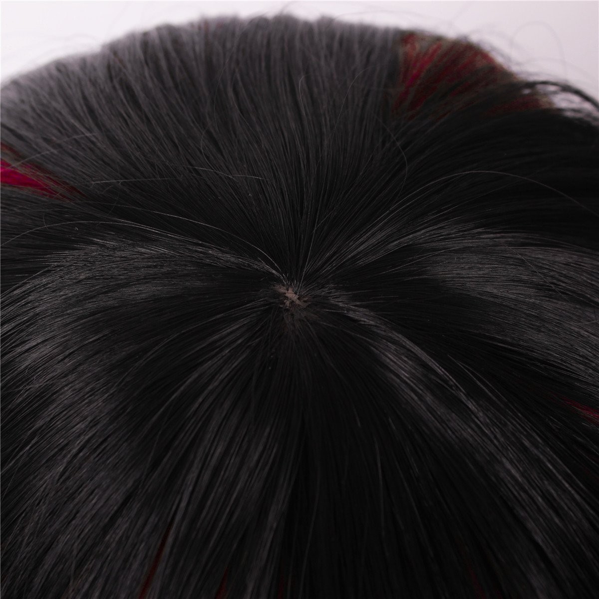 Long Curly Multi-Color Cosplay Wig with 2 Ponytails Black with Red