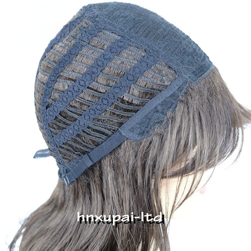 Ash Gray to Silver White Ombre Wavy Curly Blonde Wig Shoulder Length Women Hair