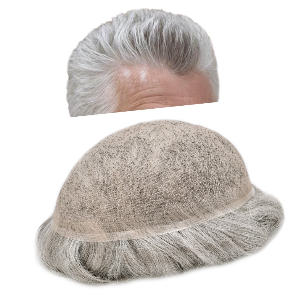 Full Swiss Lace Mens Toupee Light Density Human Hair System Replacement for Men