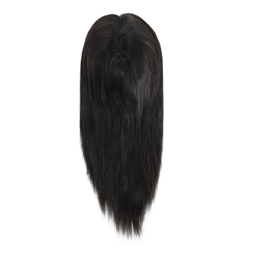 Human Hair Topper Women French Lace Top Pieces 7×9 Straight Black Hair 16” #1B